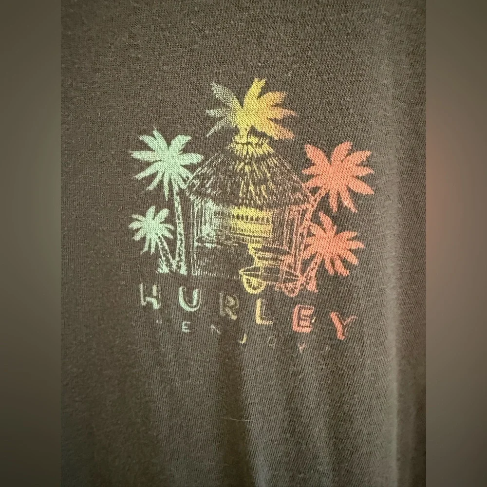 Hurley The Hula Hut T Shirt Men’s SZ XXL Grey Short Sleeve Crew Neck Summer